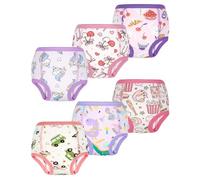 FLYISH DIRECT Calzoncillos de Entrenamiento para Niños y Niñas, 6 Packs de Ropa Interior de Entrenamiento Absorbente y Reutilizable, Momentos Gourmet, 4 años