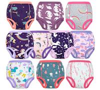 FLYISH DIRECT Calzones de Entrenamiento Niña Reutilizables Algodón, Absorbentes Bragas para Niñas, 10 Packs - Morado, 2 años