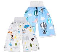 FLYISH DIRECT Conjunto de 2 Pantalones de Entrenamiento para bebés, Pantalones para Dormir con sueño, Relleno, Ropa Interior de algodón para Orinal, Ropa Interior para pañales, M(0-4T), 1-4 años