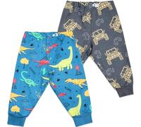 FLYISH DIRECT Pantalones de Entrenamiento Nino Algodón, Pantalones para Pañales Niño Reutilizables, Braguita de Entrenamiento Niño, 2 Piezas, Dinosaurios y Coches, XL, 7-9 años