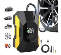FLYKID Compresor de aire portátil inflador de neumáticos, bomba de aire inalámbrica 5 veces más rápida de 150 PSI para neumáticos de coche con manómetro digital y apagado automático, luz LED de