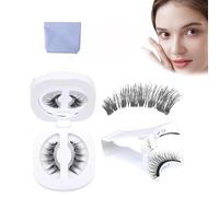 Flylash - Kit de pestañas magnéticas FlyLash con aplicador, aspecto natural reutilizable, no requiere pegamento, fuertes y ligeras, pestañas magnéticas sin delineador de ojos, fácil de usar (natural)
