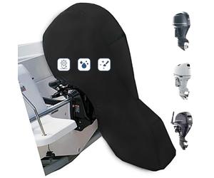 FLYMEI Cubierta de Motor Fuera de borda para Motor de 6 a 20 HP, Cubierta Completa para Motor de Barco, Impermeable, Tela Oxford 420D Resistente con Revestimiento de PVC, Cubiertas de capó de Motor