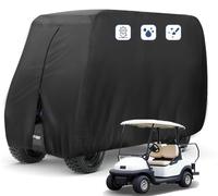 FLYMEI - Funda Impermeable para Carrito de Golf de 2 pasajeros para Coches EZGO Club Yamaha (Negro)