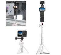 Flymile Mini trípode de mesa para Osmo Pocket 3, soporte portátil extensible para selfie para GoPro, para DJI Osmo Action 5 Pro/4/3, para Insta360, para accesorios de cámara de acción AKASO (blanco)