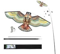 flyonte Cometa voladora con poste simulado de halcón de simulación, reflectante, energía eólica, dispositivo profesional para espantapájaros para exteriores, hogar, jardín, granja, espantapájaros