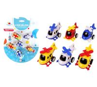 FLYPOP'S - 6 Mini Helicópteros de Rescate - Mini Vehículo - 022883 - Multicolor - Plástico - Retrofricción - Juguete Infantil - Regalo - Cumpleaños - 5,5 cm - A Partir de 3 años