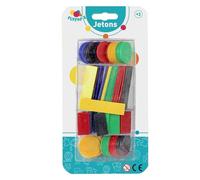 FLYPOP'S - Fichas - Juego de Cartas - 140275LIN - Multicolor - Plástico - 2 a 6 Jugadores - Juegos de Mesa - Póker - Lotería - 22 cm x 11 cm - A Partir de 6 años