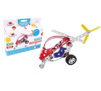 FLYPOP'S - Helicóptero para Armar - Construcción - 038571 - Multicolor - Metal - 58 Piezas - Juguete para Niños - Regalo - Mecánico - Kit de Ensamblaje - Bricolaje - Montaje - A Partir de 6 años
