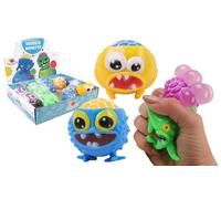 FLYPOP'S - Paquete de 12 Monstruos Anti-Estrés - Juego de Feria - 034270PA - Multicolor - Caucho - Niño - Adulto - Rehabilitación - Ansiedad - 9 cm x 7 cm - A Partir de 3 años