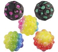 FLYPOP'S - Paquete de 12 Pelotas Rebotadoras - Juego de Recreo - 037218PA - Multicolor - Espuma - Cumpleaños - Juego de Habilidad - Juguete Infantil - 7 cm x 7 cm - A Partir de 18 Meses