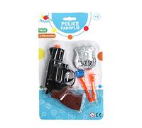 FLYPOP'S - Set de Policía - Accesorios de Disfraz - 183413LIN - Negro - Plástico - Policía - Juguete Infantil - Carnaval - Disfraz - 15 cm x 9,2 cm - A partir de 3 años.