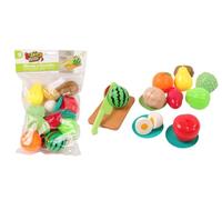 FLYPOP'S - Verduras Y Frutas para Cortar - Juego de Imitación - 033626 - Multicolor - Plástico - Cocina - Alimento - Juguete Infantil - Comidita - 30 cm x 21 cm - A Partir de 3 años