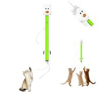 FlyShangUgo Auto Motion Flying Rope Cat Toy, Automatic Electric Wall Mounted Interactive Cat Toy for Indoor Cats, One-Click Activation, from Lazy to Crazy (White)