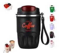 FlyShangUgo Coffee Vacuum Flask, Portable Cup for Daily Commute, Stainless Steel Insulated Insulation Vacuum Mug with Lid and Handle, Travel Bottle for Hot and Cold Beverages (F-360ml)