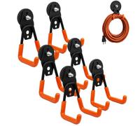 FlyShangUgo Heavy-Duty Magnetic Double-Claw Hook, Strong Utility Van organization, Double Hooks for Garage, Heavy Duty Magnetic Attachment for Hanging Tools and Organizing Equipment (6, M)