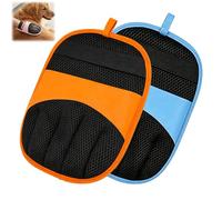 FlyShangUgo Pet Hair Removal Glove for Dogs & Cats, Double-Sided Pet Grooming Gloves, Reusable Fur Remover Glove for Couch, Carpet, Car Seats, Universal Fit Washable Hair Cleaner (K)