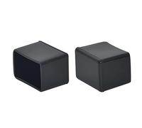 Flyshop 12 Tapas de PVC Negro para Patas de Muebles, Protectores de Piso de Madera Dura, Tapas rectangulares para Patas de Mesa, 15 x 30 mm, 5/8" x 1-3/16"