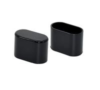 Flyshop 16 Tapas ovaladas para Patas de Silla, Protectores de Suelo de PVC Flexible Negro Brillante, Fundas para Patas de Mesa, 16 x 34 mm, 5/8" x 1-11/32"