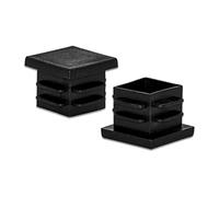 Flyshop 20PCS 19 x 19mm Tapones Cuadrados de plástico Tapón de Tubo Duradero, Protectores de Piso, Inserciones de Tubo, Tapas de Patas de Silla, Tapones de Agujero de plástico Negro