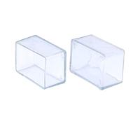 Flyshop 32 Protectores de Patas de PVC para Silla, para Patas de Muebles de 25 x 45 mm, 1" x 1-3/4", Tapas para Patas de Silla, Rectangular, Transparente