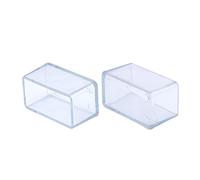 Flyshop 32 Tapones para Patas de Silla, Protectores de Suelo de PVC para Muebles, rectangulares, antiarañazos, Puntas para Patas de Mesa, 30 x 60 mm, 1-3/16" X 2-3/8", Transparentes