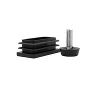 Flyshop 4 juegos M8 Rosca 20 mm de diámetro ajustable para muebles, nivelador de mesa, sillas niveladoras de pies de tubo de inserción, rectángulo, 20 x 40 mm