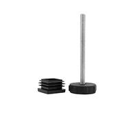 Flyshop 4 Juegos M8 roscado Altura Ajustable 16 mm a 100 mm, extendido Muebles nivelador Mesa Silla niveladora pies Tubo Insertos Kits, Cuadrado, 20 x 20 mm