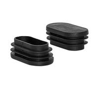 Flyshop 4 tapones de plástico ovalados de 20 x 60 mm, tapones de tubo duraderos, tapones de tubo, tapones de agujero, protectores de suelo para patas de silla, deslizadores de silla, tapas protectoras