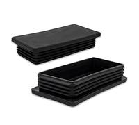 Flyshop 4PCS 75 x 150mm Tapones de plástico rectangulares Tapones de Tubo duraderos Tapones de Agujero Insertos de Tubo, Protectores de Piso, Tapas de Patas de Silla para Patas y Tubo de Silla, Negro