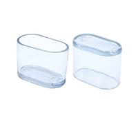 Flyshop 8 Tapas ovaladas Transparentes para Patas de Silla, Protectores de Suelo de PVC Suave, Fundas de Mesa para Muebles, 5/8" x 1-3/16" (15 x 30 mm)