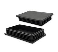 Flyshop 8PCS 100 x 150mm Tapones de plástico rectangulares Tapón de Tubo Duradero Tapones de Agujero Inserto de Tubo, Protectores de Piso, Tapas de Pierna de Silla para Pierna y Tubo de Silla, Negro