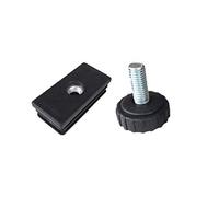 Flyshop - Juego de 4 Piezas M8 roscadas con Altura Ajustable de 15 mm a 25 mm, para Muebles niveladores de Mesa y Silla, rectángulo, 25 x 50 mm