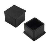 Flyshop Tapas para Patas de Silla, Fundas de Mesa para Muebles, Patas cuadradas de Goma, Paquete de 4, 35 x 35 mm, 1-3/8" x 1-3/8", Color Negro