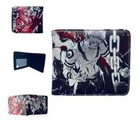 Flyshun Satoru Gojo Anime Itadori Yuji - Cartera delgada de cuero plegable para mujeres y hombres, carteras plegables de cuero, carteras negras, cartera de identificación, tarjeta de crédito cero,