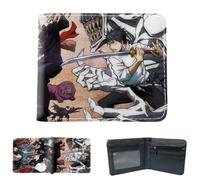 Flyshun Satoru Gojo Anime Itadori Yuji - Cartera delgada de cuero plegable para mujeres y hombres, carteras plegables de cuero, carteras negras, cartera de identificación, tarjeta de crédito cero,