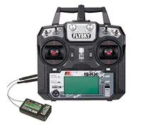 FLYSKY FS-i6X - Controlador de transmisor RC de 6 canales y 2.4 GHz con cable de actualización de receptor FS-iA6B para dron de carreras de barcos RC (modo_2)