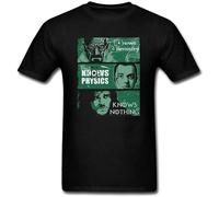 Flysky Funny Poster Knows Chemistry Physics and Nothing Designed tee Unisex 100% Cotton T-Shirts Black XL