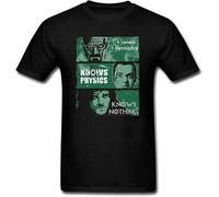 Flysky Funny Poster Knows Chemistry Physics and Nothing Designed Unisex 100% Cotton Short-Sleeve T-Shirts Black S