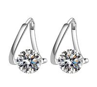 Flysmus Halolux - Pendientes de germanio linfático Atheniz, aretes linfáticos Halolux, aretes de germanio linfático, aretes de drenaje linfático, regalos de joyería para mujer, plata, Cobre, Circón