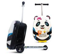 Flyte Maleta Patinete 2 en 1, niños, Plegable, rígida, con Ruedas, de 18 Pulgadas (46 cm), 25 litros de Capacidad y con Motivos de Penni el Panda