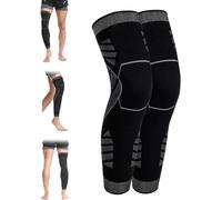 Flytex Compresión de Pierna Completa V2, Manguitos de Compresión para Rodillas y Piernas, Negro
