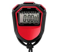 Flytise Cronómetro digital de mano resistente al agua, con pantalla LCD, cronógrafo, con correa para nadar, correr, entrenamiento de fútbol