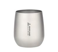 Flytise Taza de té de titanio ultraligera de 120 ml, con aislamiento de doble pared, para camping al aire , senderismo, mochila, hogar, oficina