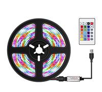 Flytise Tiras de LED de luz,USB Regulable RGB LED de Colores Tiras de luz con Control Remoto IR 16 Colores y 4 Modos de iluminación 0.5m 36LEDs Cuerda de luz
