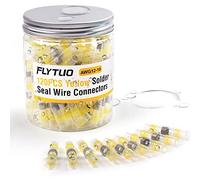 Flytuo 120 conectores de alambre de sello amarillo de soldadura, AWG12-10 conectores de alambre impermeables, conectores termorretráctiles para embarcaciones, electricidad, electrónica