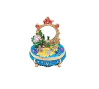 FLYuechun Ranan 9 x 7 cm. Un delicado joyero de metal con forma de tocador Cloisonné, también sirve como un soporte decorativo de metal para joyas. (Cómoda azul, 9 cm x 7 cm)