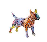 FLYuechun Ranan Art Color sólido realista Bull Terrier modelo entrada mascota figura pintada simple creativa habitación entrada gabinete vino decoración oficina artesanía resina (RA)
