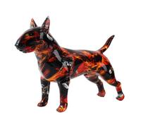 FLYuechun Ranan Art Creative Colorido Bull Terrier Adornos Estatua Resina Mascota Perro Figura Artesanía Decoración Hogar Oficina Escritorio (G861 Rojo)