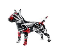 FLYuechun Ranan Art Creative Simple Colorido Bull Terrier Adornos Estatua Resina Mascota Perro Figura Artesanía Decoración del Hogar Color Moderno Oficina Escritorio Artesanía (G861 Bw)